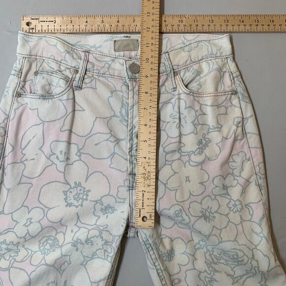 Mother Floral Flare Jeans Women 26 Pastel High Rise Vintage Print 33.5 - Picture 5 of 9